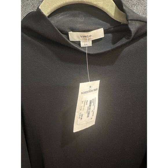 NWT $225 Vince Mock Neck Pima Cotton Shift Dress w/ Tie @ Waist, Sz L (LL-1125) - Picture 5 of 8